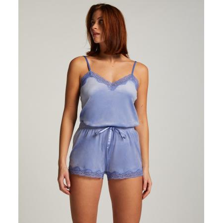 Hunkemöller Shorts Velours Lace Blauw
