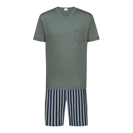 Mey Mey Pyjama kort Rough Stripes marine / donkergrijs / wit