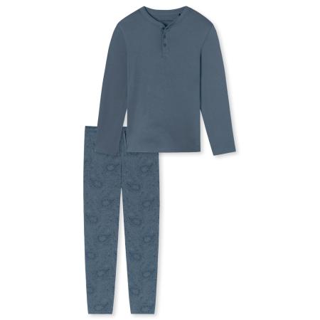 Schiesser SCHIESSER Pyjama lang Fine Interlock blauw