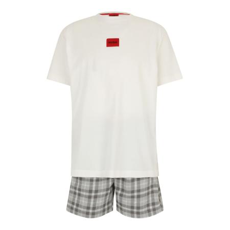 Hugo Boss HUGO Pyjama kort donkergrijs / rood / wit