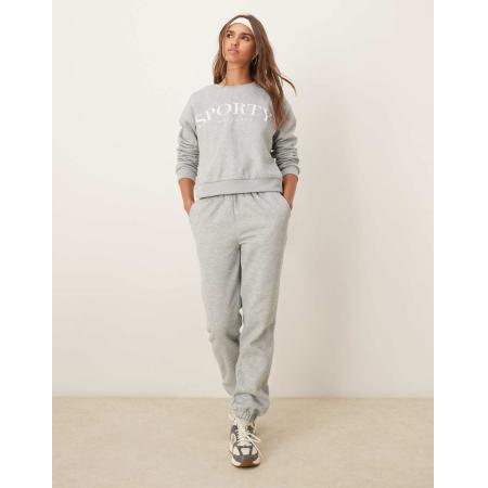 Urban Threads Sportieve lounge-joggingbroek in grijs