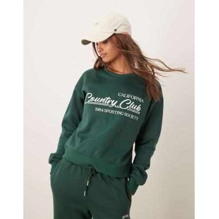 Urban Threads Sportief lounge-sweatshirt in bosgroen