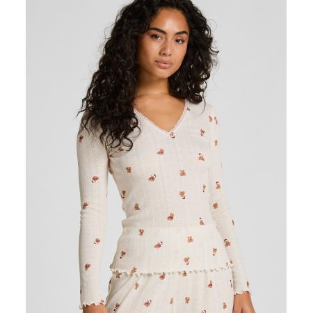 Hunkemöller Pyjama top Pointelle Wit