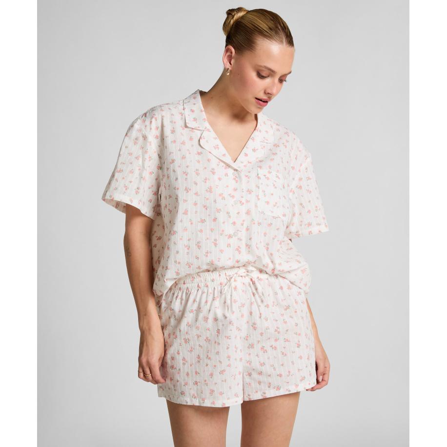 Hunkemöller Geweven pyjamashort Wit Wit
