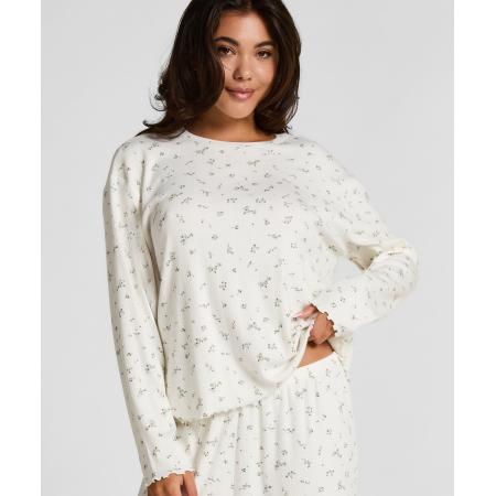 Hunkemöller Pyjama Top Loose Pointelle Wit