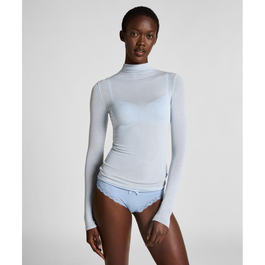 Hunkemöller super soft Turtleneck shirt met Cashmere Blauw Blauw