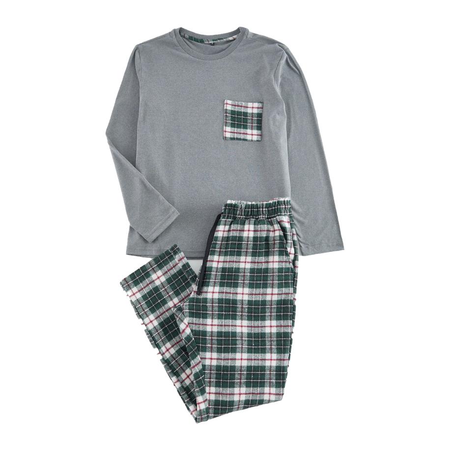Trendyol Trendyol Pyjama lang grijs / donkergroen / kersrood / wit -