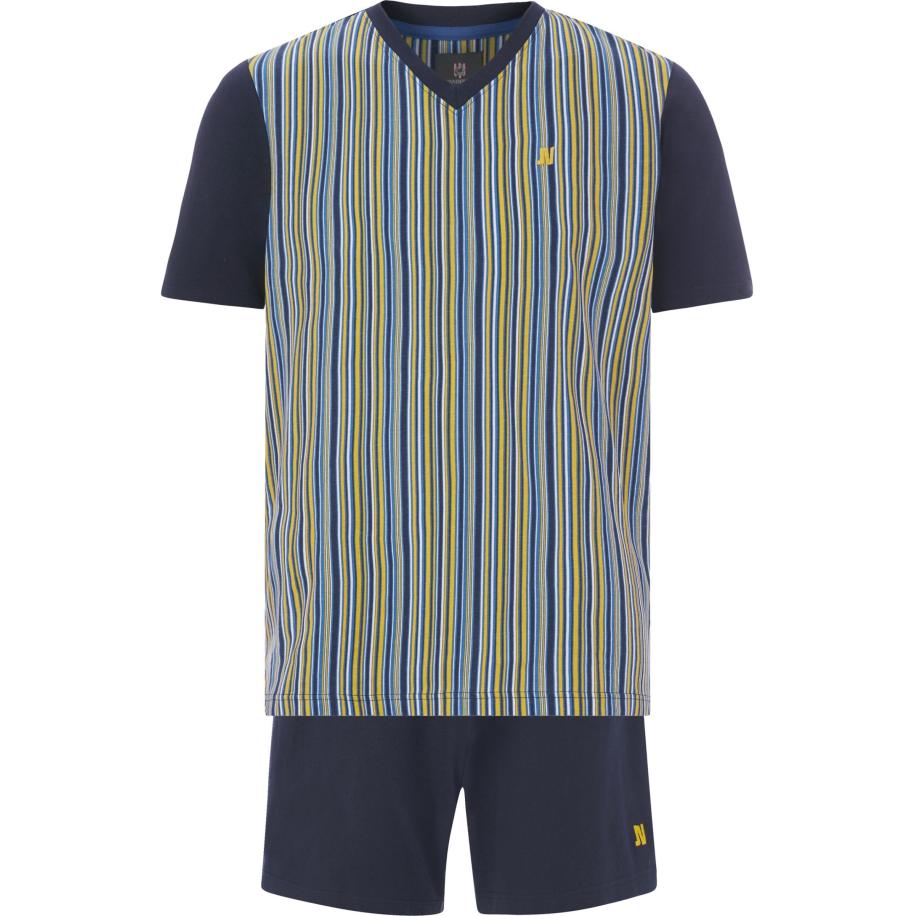 Jan Vanderstorm pyjama donkerblauw, Gestreept Blauw
