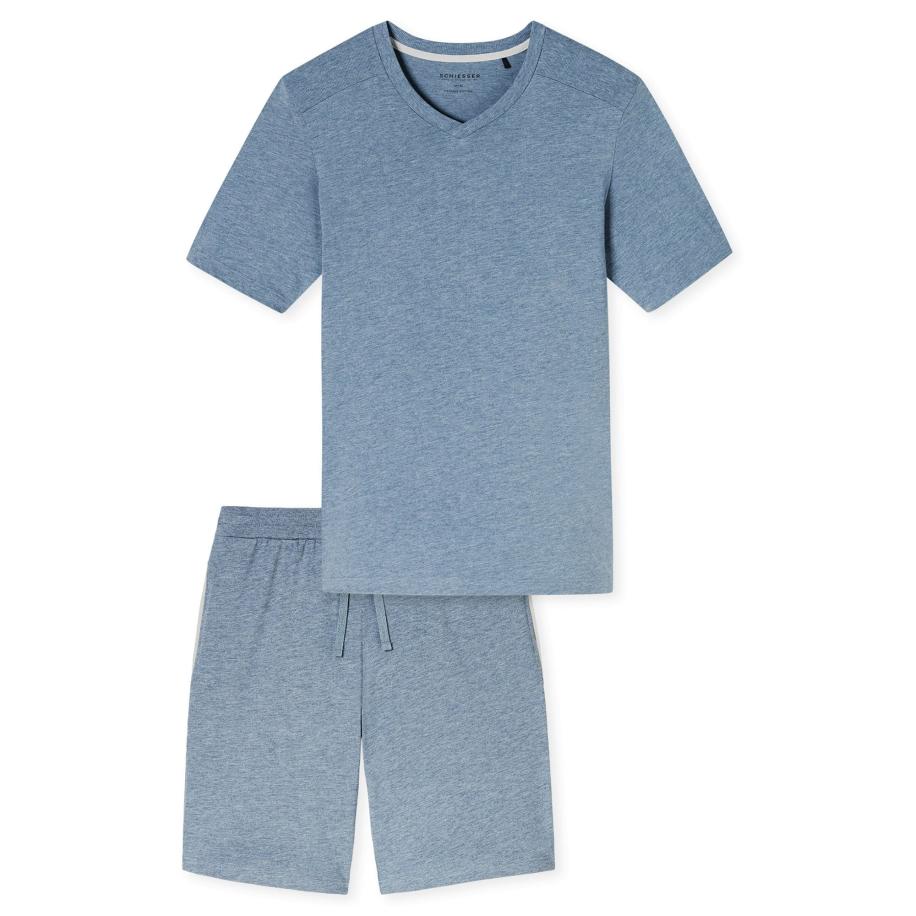 Schiesser SCHIESSER Pyjama kort Modern Nightwear blauw -