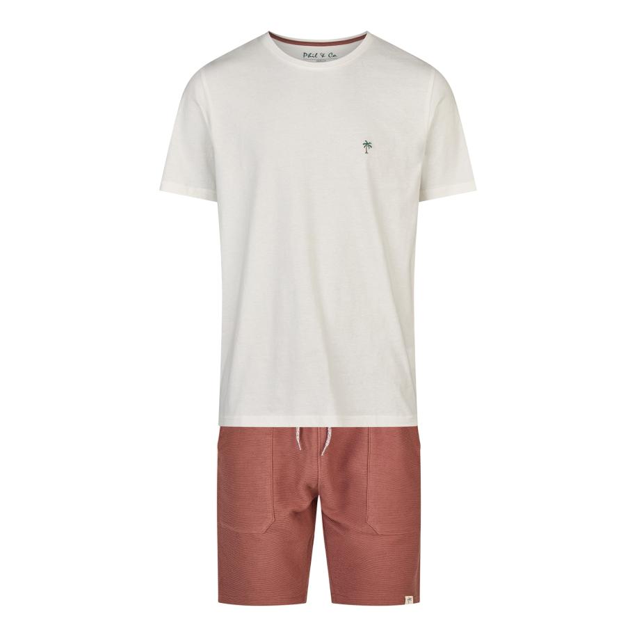 Phil & Co. Berlin Phil & Co. Berlin Pyjama kort Lounge Dreams brons / wit -