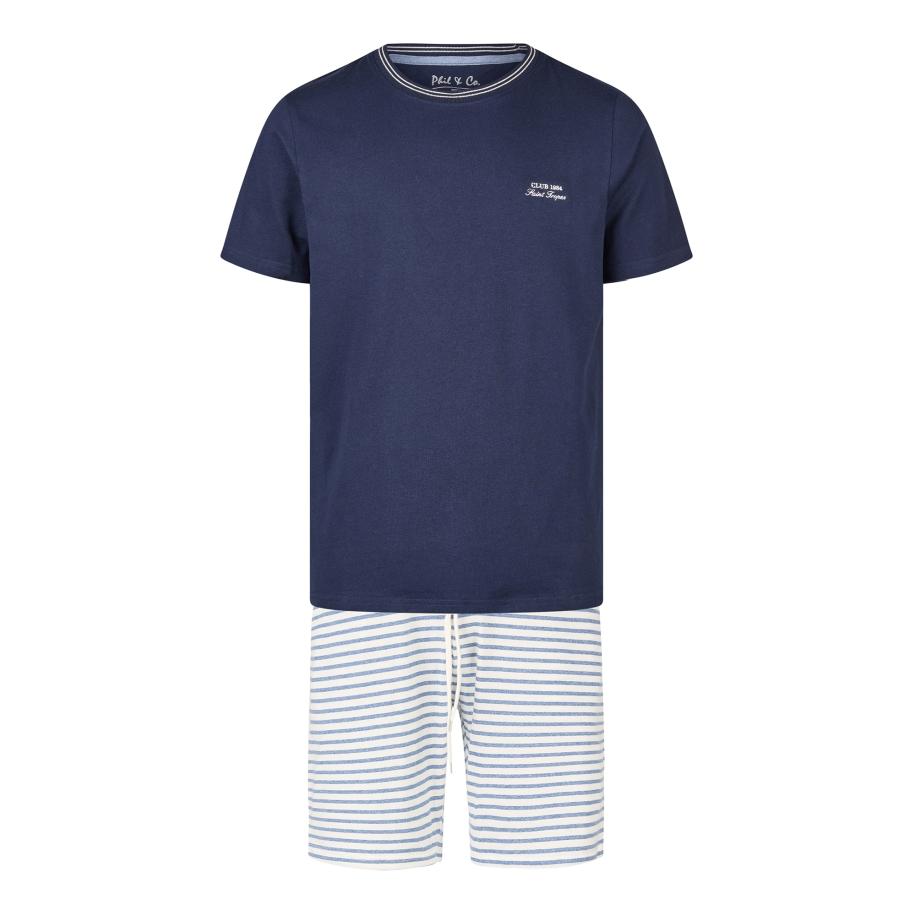 Phil & Co. Berlin Phil & Co. Berlin Pyjama kort Lounge Dreams blauw / wit -