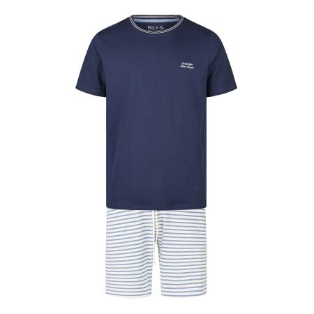 Phil & Co. Berlin Phil & Co. Berlin Pyjama kort Lounge Dreams blauw / wit
