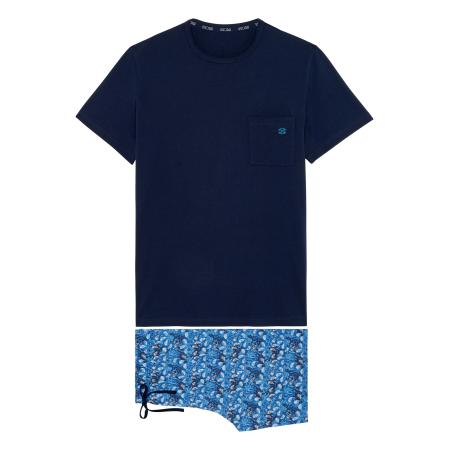 HOM HOM Pyjama kort Vibe blauw