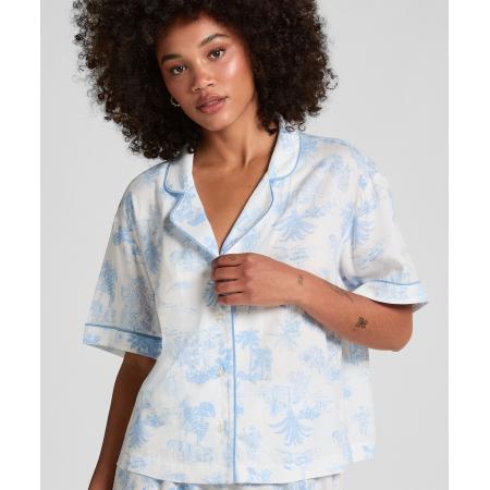 Hunkemöller Geweven jasje met korte mouwen Blauw