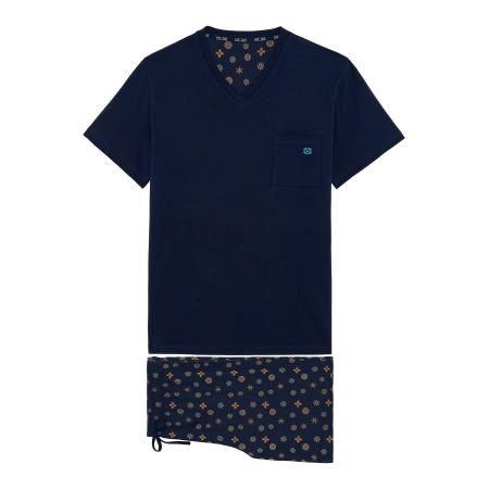 HOM HOM Pyjama kort Mandala navy