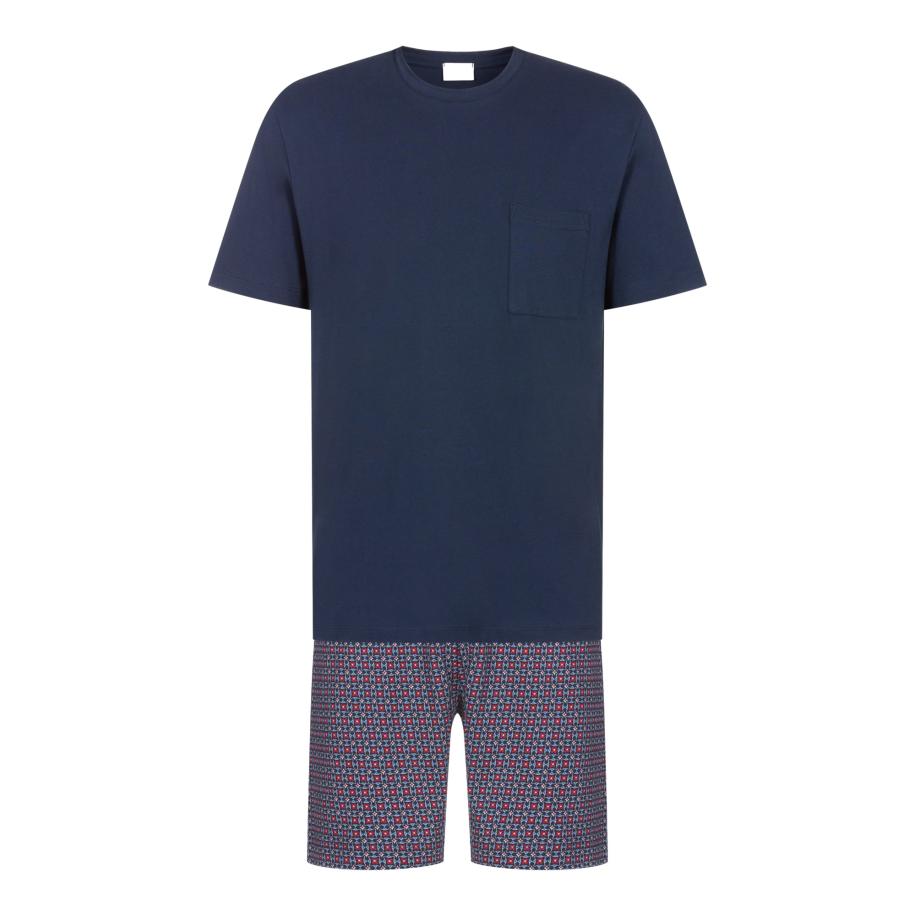 Mey Mey Pyjama kort Red Tile donkerblauw / rood / wit -