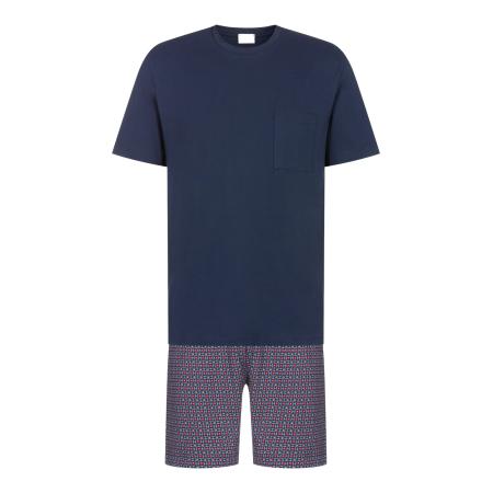 Mey Mey Pyjama kort Red Tile donkerblauw / rood / wit