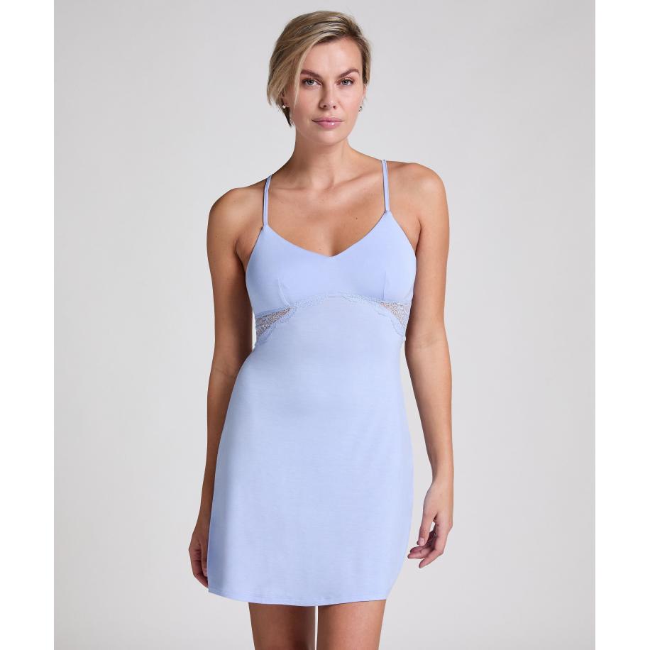 Hunkemöller Slipdress Jersey Nova Blauw Blauw
