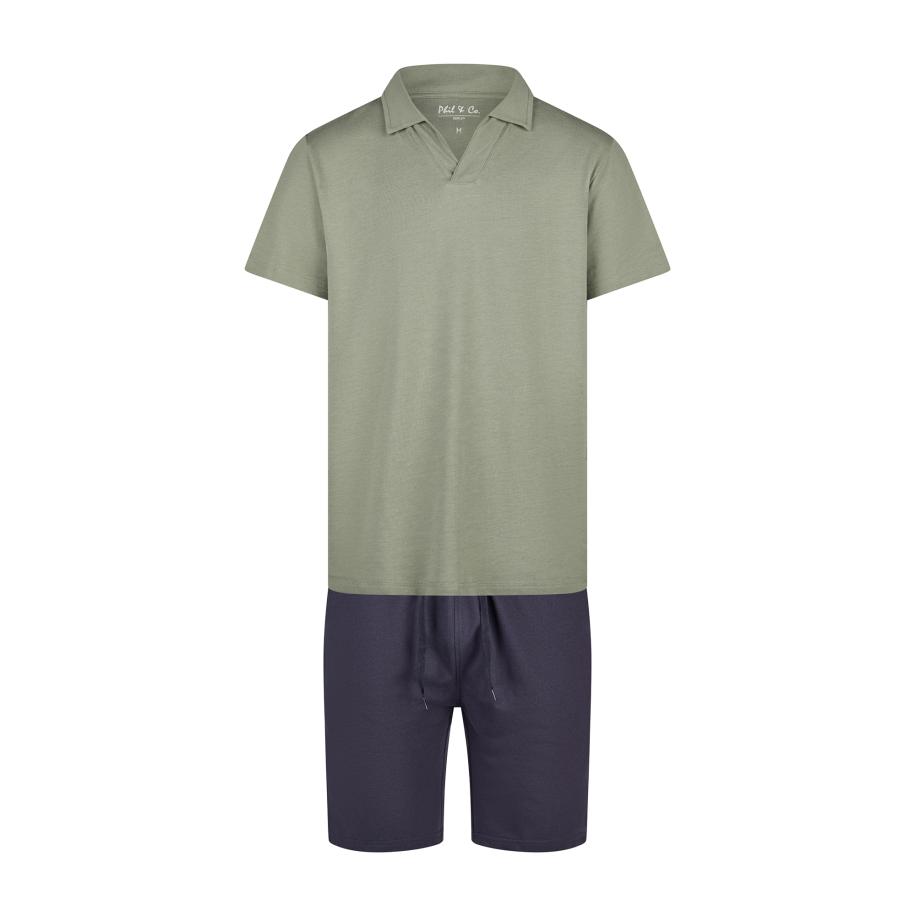 Phil & Co. Berlin Phil & Co. Berlin Pyjama kort Lounge Dreams donkerblauw / kaki -