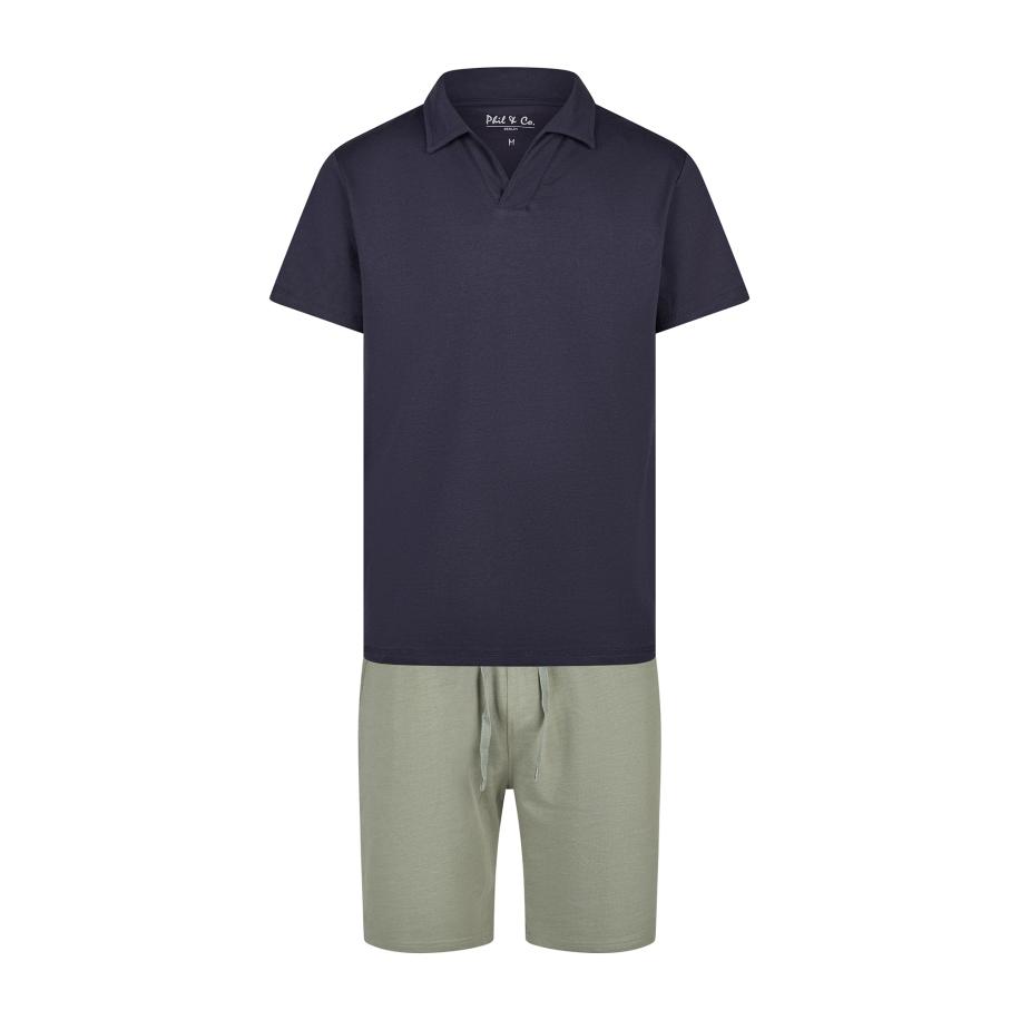 Phil & Co. Berlin Phil & Co. Berlin Pyjama kort Lounge Dreams marine / kaki -
