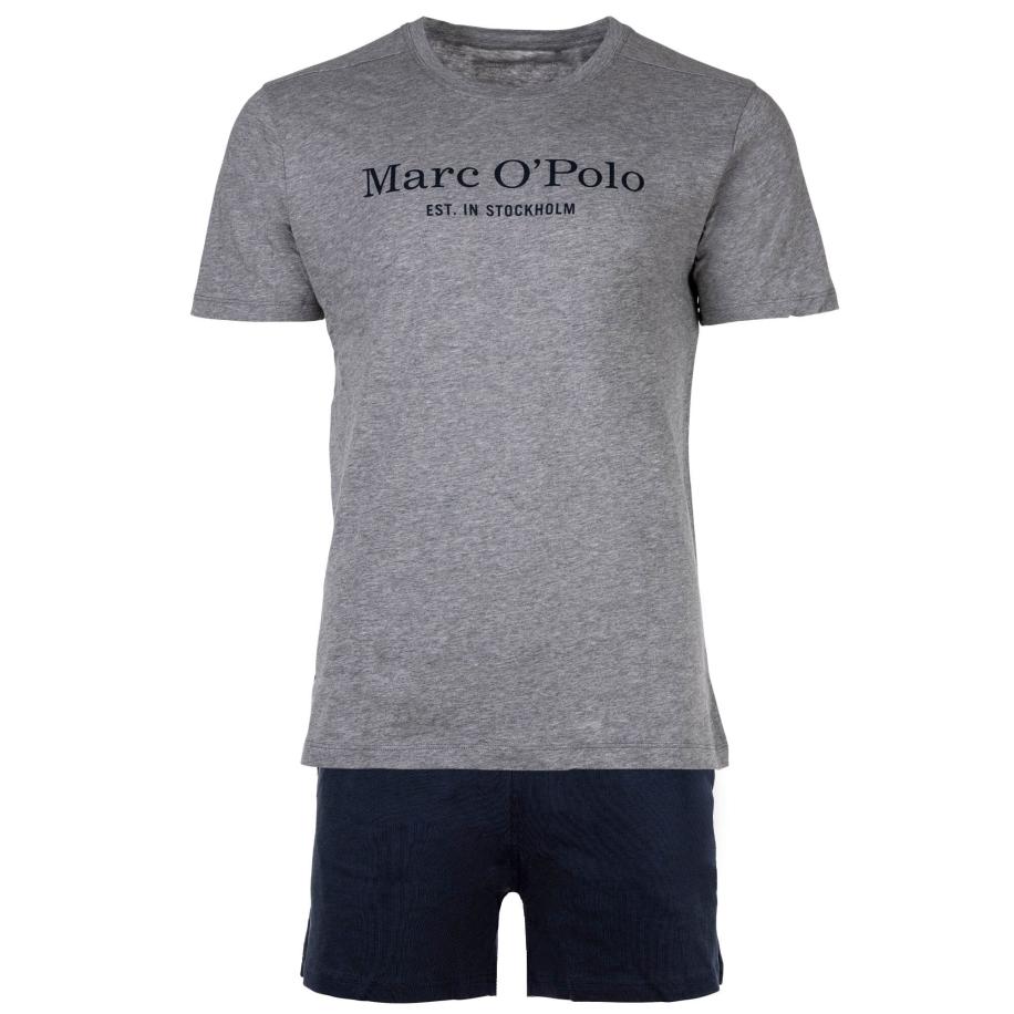 Marc O'Polo Marc OPolo Pyjama kort navy / grijs gemêleerd -