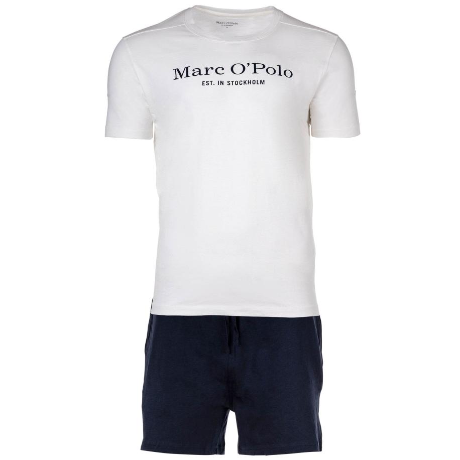 Marc O'Polo Marc OPolo Pyjama kort navy / wit -