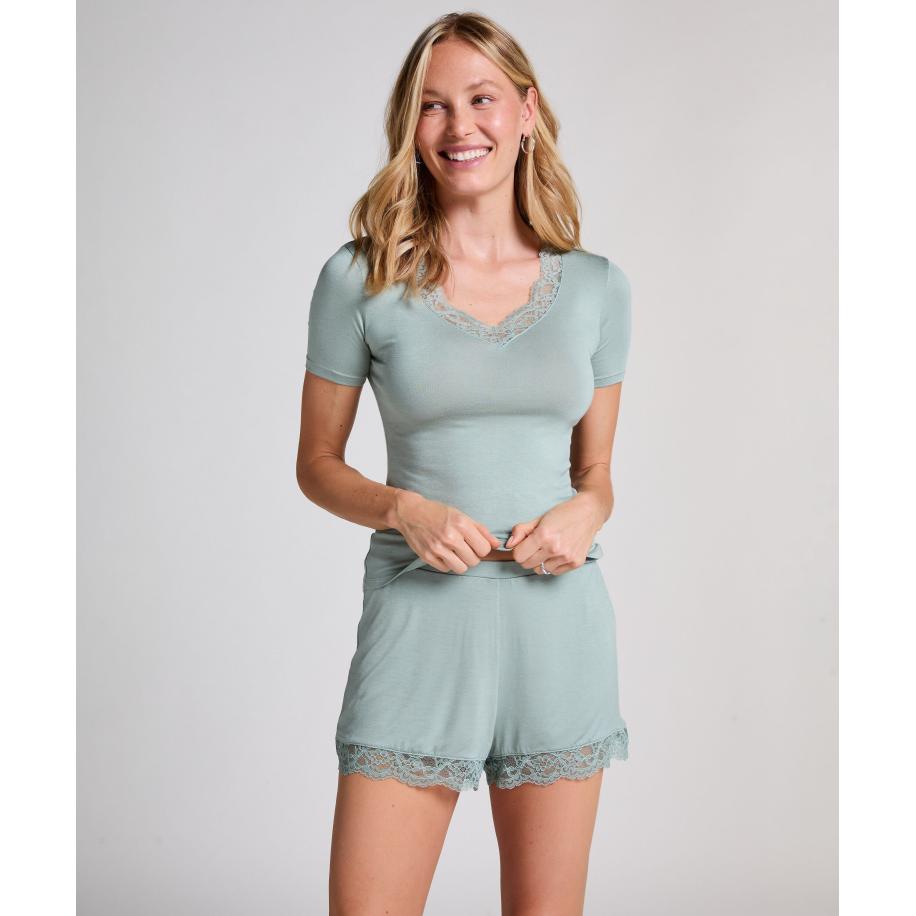 Hunkemöller Jersey Pyjamaset Groen Groen