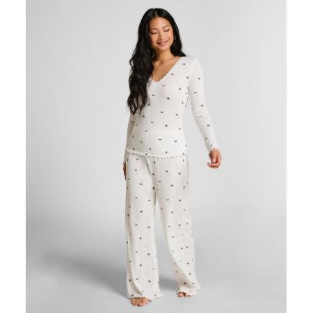 Hunkemöller Pyjamabroek Pointelle Wit