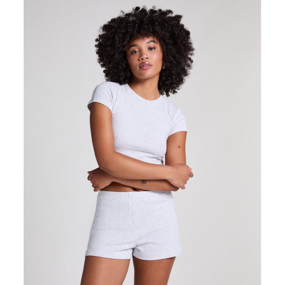 Hunkemöller Pointelle Short Grijs Grijs