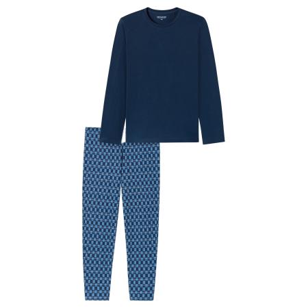Schiesser SCHIESSER Pyjama lang Casual Essentials donkerblauw