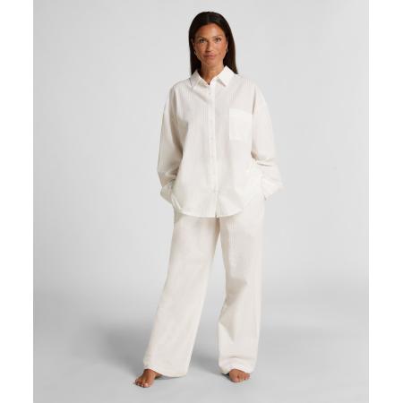 Hunkemöller Pyjamabroek Katoen Seersucker Wit