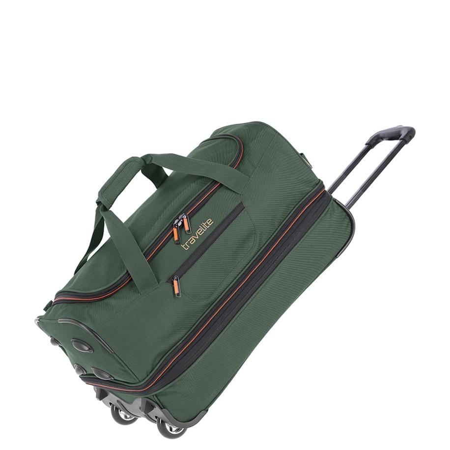 Travelite Basics Wheeled Duffle 55 Expandable dark green Handbagage koffer Trolley Groen