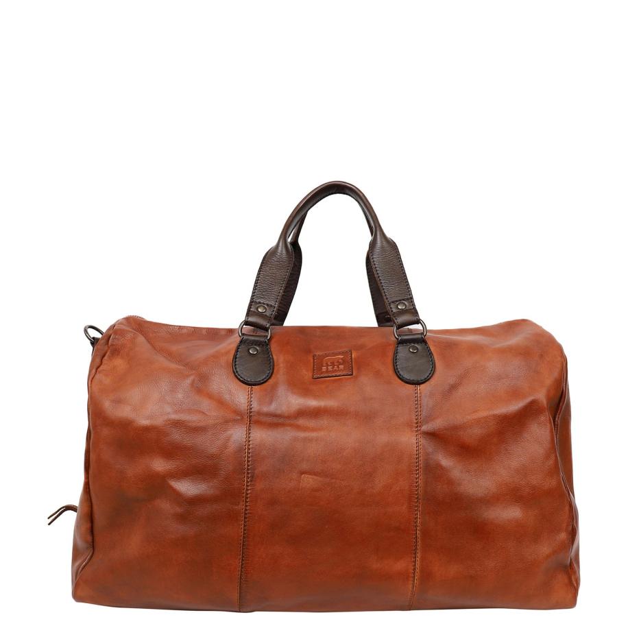 Bear Design Lucien Leather Weekendbag cognac/brown Bruin
