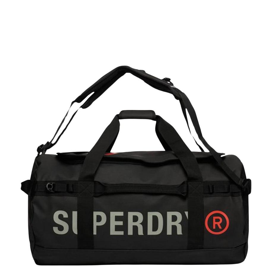 Superdry Large Tarp Barrel Bag black Zwart