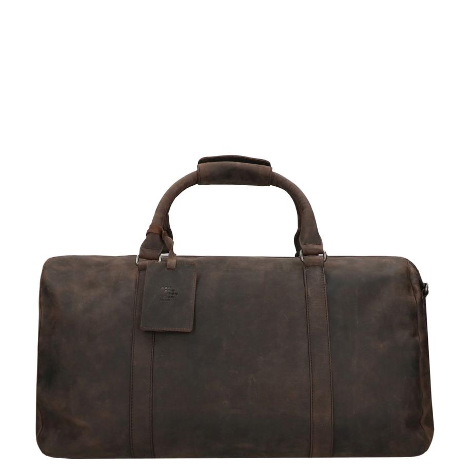 Travelbags The Base Leather Weekender brown Bruin