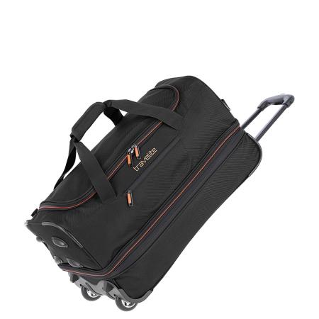 Travelite Basics Wheeled Duffle 55cm Expandable Black/Orange