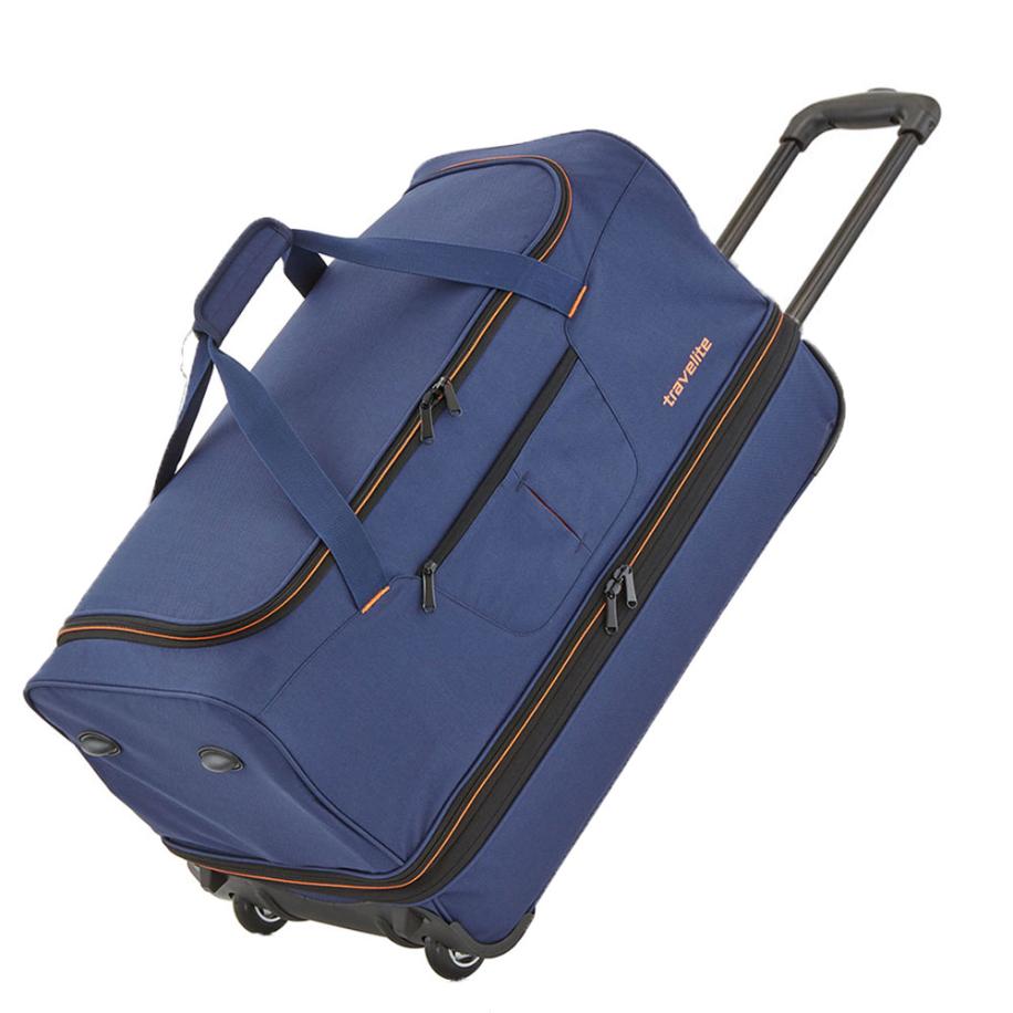 Travelite Basics Wheeled Duffle 55cm Expandable Navy/Orange Blauw