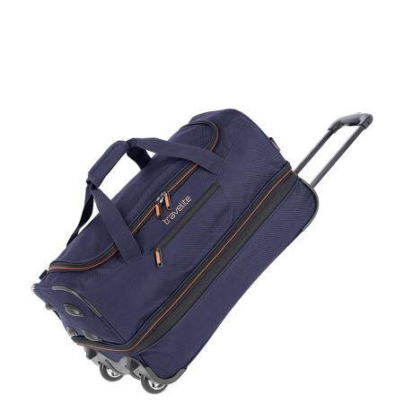 Travelite Basics Wheeled Duffle 55cm Expandable Navy/Orange