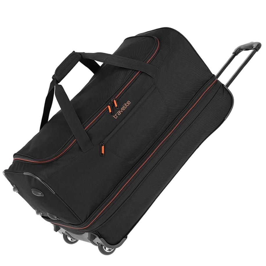 Travelite Basics Wheeled Duffle 70cm Expandable Black/Orange Zwart