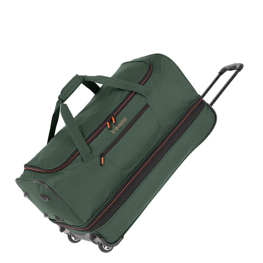 Travelite Basics Wheeled Duffle 70 Expandable dark green Trolley Reistas Groen
