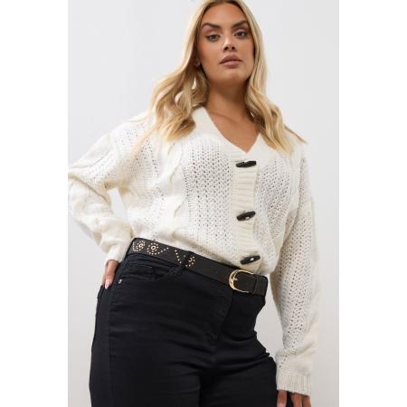 Yours Black Faux Suede Stud Detail Belt Size 58-60