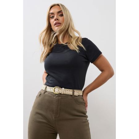 Yours Natural Brown Faux Suede Stud Detail Belt Size 58-60