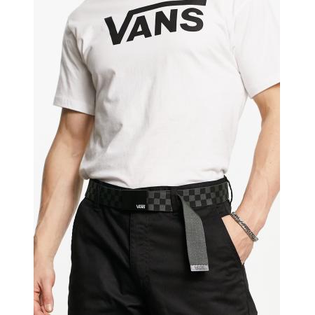Vans - Deppster 2 - Geweven riem met dambordmotief in zwart-Black