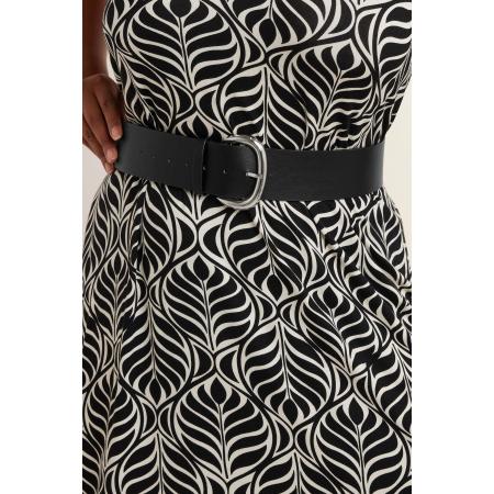 Yours Black Faux Leather Wide Buckle Belt Size 58-60