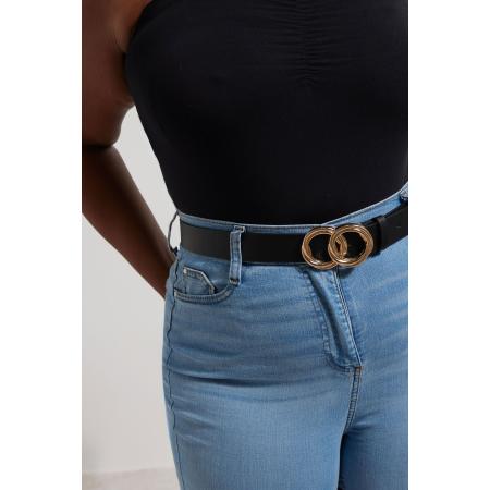 Yours Black Twisted Double Circle Belt Size 58-60
