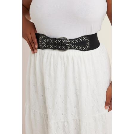 Yours Black Diamante Wide Stretch Belt Size 58-60