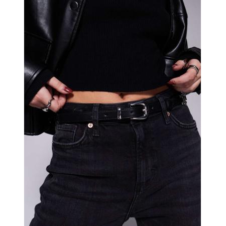ASOS DESIGN Skinny jeans riem met western look en hardware in zwart