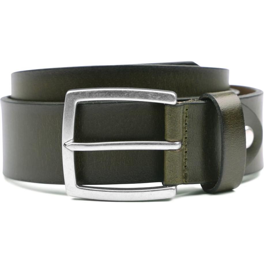 Suitable Leren Riem Groen Washed Groen
