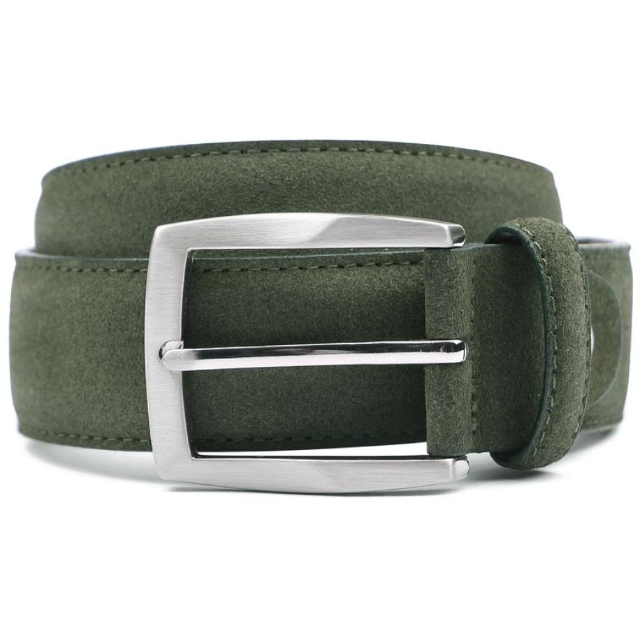 Suitable Leren Riem Suede Groen Groen