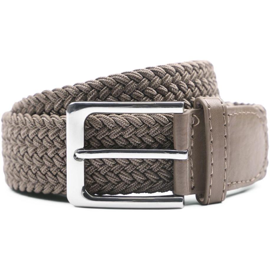 Suitable Geweven Riem Taupe Khaki Groen
